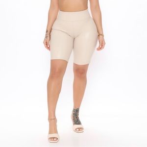 Faux Leather Biker Shorts